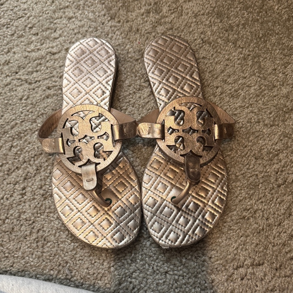 Tory Burch Gold Miller Sandals